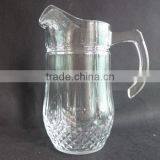 1.5L Large Volume Clear Glass Juice Pitcher Carved Glass Jug With Lid thumbnail-1