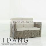 Palm Harbor K-D Wicker Sofa - Contemporary Rattan Furniture Bench. thumbnail-1