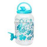 Outdoor Colorful Printing 1 Gallon Plastic Water Dispenser w/ Valve - 4 Extra Cups thumbnail-2