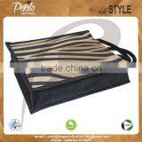 PP Laminated Jute Three Bottle Wine Bag With Padded Rope Handle thumbnail-4