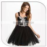 2014 Lades Silver Embroidered Chiffon Embroidered Dress thumbnail-3