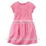 Neon Lace Girls Jersey Dress Short Sleeve Toddler Dress HSD9152 thumbnail-1