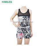 Full Printed Tank Top and Shorts Jogger Running Sport Suit Sets Women thumbnail-1