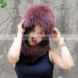 CX-C-01E Fashion China Supplier Winter Fox Fur Hat And Ring Scarf Set thumbnail-2