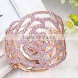 Popular Frosted Rose Bangles for Girls Jewelry,gold Hollow Iron Bangle in Yiwu thumbnail-2