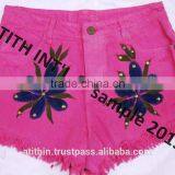 Ladies Tie Die Denim Shorts thumbnail-4