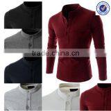 Summer Fashion Mens Newest Design no Collar Polo Shirts thumbnail-1