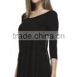 2016 Blouse and Shirt for Ladies Fashion Elbow Sleeve Tunic Blouse With Soft Flowy Drape thumbnail-1