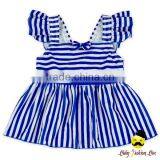 2017New Summer Children Striped Pink Flutter Sleeve Young Girl Separable Dress Top Kids Beach Clothes Swimwear thumbnail-3