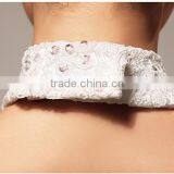 Sexy White Shiny Rhinestones Beaded Long Train Wedding Dresses thumbnail-4