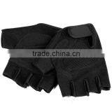 Black Mesh Finger Less Gloves With Padded Palm Goat Leather ,Cycling Gloves,Motorcycle Gloves thumbnail-2