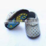 Pink Leaves Rubber Sole Baby Shoes Genuine Leather High Quality Kids Shoes thumbnail-2