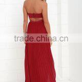 Moment in Time Wine Red Strapless Maxi Dress thumbnail-4