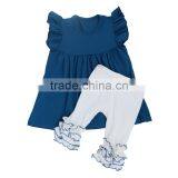 Boutique Clothes Children Dress Sets 2pcs Cute Girls Same Color Serge Clothing Set Cotton Print Outfit thumbnail-5