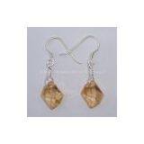 Fashion Drop Earrings, CZ Earrings, Sterling Silver Earrings thumbnail-3