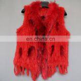 Factory Direct Supply Genuine Rabbit Fur Gilet With Fur Tassel Handmade thumbnail-5
