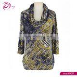 GuangZhou Supplier Cowl Neck Turkish Style Free Size Ladies Tunic for Fall Season