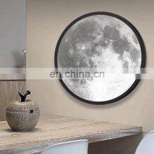 Moon Living Room Decorated Mirror With LED Light Moon Background Glass Mirror for Home Wall Hanging Mirror