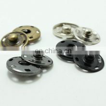 Holes Two Part Black Metal Brass Sew On Snap Button/Boutons Pression For Jacket