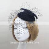 2015 Fashionable Mini Wool Hat Fascinator Hat With Veiling thumbnail-1