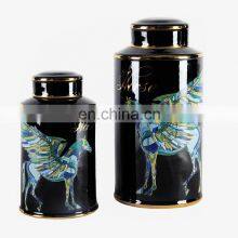 High-end Mideast Luxury Style Decorative Craft Tabletop Ceramic Vase With Horse Pattern thumbnail-4