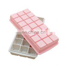 Silicone Ice Cube Tray With Lids BPA Free, Square Ice Trays for Freezer , Food Grade Silicone Ice Trays
