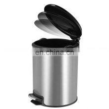 Hot Selling Stainless Steel Household Recycle Kitchen Trash Can With Soft Closing Hotel 3L 5L Pedal Bin