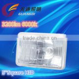 5" square HID single beam high performance Hid Xenon semi sealed beam headlight with gold supplier in alibaba