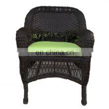 Hot Sale Outdoor Rattan Wicker Steel Arm Chair Dining Chair With Cushion, Brown thumbnail-1