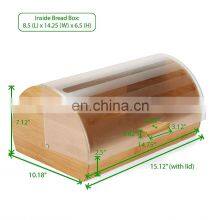 Bamboo Bread Box Acrylic Cover Kitchen Household Goods Organizer Storage Box Pantry Organizer Kitchen & Tabletop thumbnail-2