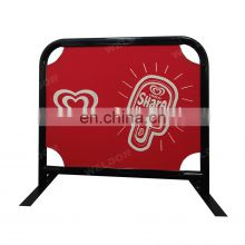 Outdoor Cafe Barrier Tube Frame Expandable For Advertising Safety Breeze Barrier Advertising Banner Custom