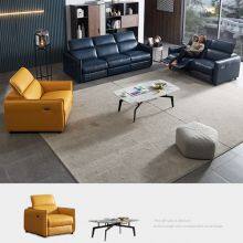 Italian-Style Sofa Electric Multi-Function Modern Living Room Combination Furniture Light Luxury Three-Seat In-Line Sofa Combination