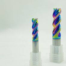 High Gloss Rainbow Coated 3 Flute Aluminum End Mill 8×24×75mm, Tungsten Carbide CNC Cutter For Non-Ferrous Metal CNC Machining & Cutting thumbnail-2