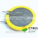 3V Lithium Battery CR2430 Button Cell With Solder Tags Lithium Battery