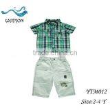 Boys Check Shirt Matching Short Pants Kids Summer Clothes Set Quality Choice Most Popular thumbnail-1