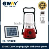 300lm10w 20 SMD LED solar Camping lantern 4V2500mAH sealed lead-acid battery handle
