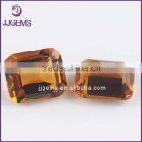 Hot Sale Hydrothermal Synthetic Emerald Cut Dark Yellow Quartz
