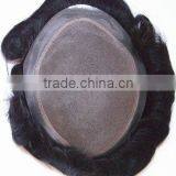 Top Quality Stock Indian Human Hair Swiss Lace Base Mens Toupee thumbnail-4