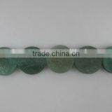 Wholesale green aventurine coin shaped gemstone loose bead 16"