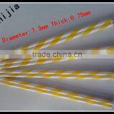 Novelty Hard Striped Plastic Drinking Straw