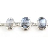Dendrite agate stone jewelry chunky bracelet wholesale silver jewelry ethnic jewelry women's jewelry braclet natural gemstone