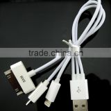 3 in 1 High Speed White color multi usb line TPE Charging Data Cable