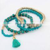 >>2016 New Design Handmade Multi Layered Clear Tassal Bead Bracelet Set/ thumbnail-4