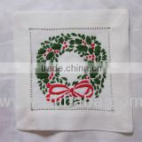 Christmas Decoration Circle Pattern embroidery cocktail napkin