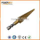 Hss4241 Hex Shank Step Cone Drill Bit Hole Cutter 3-13MM Metal Wood Plastic