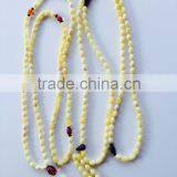 Natural Baltic Amber 108 Prayer Beads Yellow - White Color 8-10 mm Size thumbnail-1
