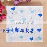 2ply 20pic/pack Curve Blue Heart Pattern Restaurant, Wedding, Party Festival Etc Decoration Napkin