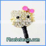 Wholesale Cartoon Pink Hello Kitty 3.5mm Ear Cap For Phone Dustproof Jack Plug Anti Dust Accessories MDP-M06A