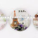 PVC Tower Pattern Round Shape Compact Mirror for Wholesale,MA106