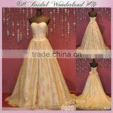 Long Lace Champagne Color Evening Dress for Wedding thumbnail-1